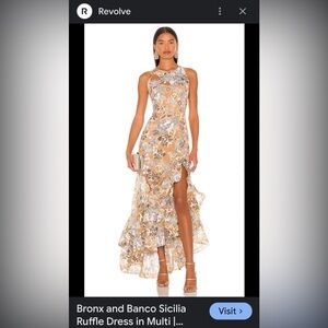 Bronx and Banco Sicilia Tan Ruffle Dress